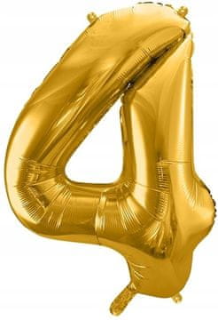 Folija balon številka "4", zlat, 86 cm, 1 kos.