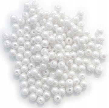 BISERI Dekorativni biseri Beli Dekorativni Scrapbooking DIY 8mm 40g