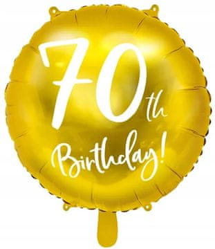 Folija balon za 70. rojstni dan, zlata sedemdeseta zabava, 45 cm