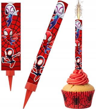 SPIDEY Fontana za rojstnodnevno torto Spiderman 18 cm