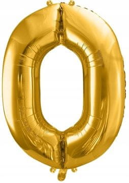 Folija balon številka "0", zlat, 86 cm, 1 kos.