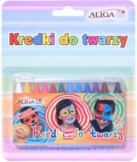 Aliga Barvice za poslikavo obraza, 12 barv, blister