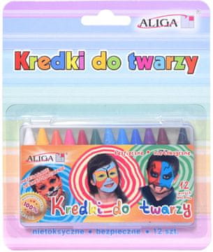 Aliga Barvice za poslikavo obraza, 12 barv, blister