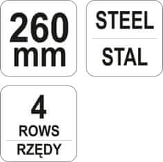 YATO Žična krtača, jeklena žica, 4 vrste, plastični ročaj / YT-6332 /