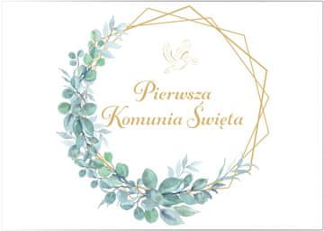 Plakat za prvo obhajilo, šesterokotnik, 60 cm x 42 cm, 1 kos.