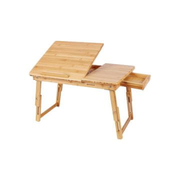Songmics Prenosna miza za prenosnik 55x21-29x35 cm zložljiva