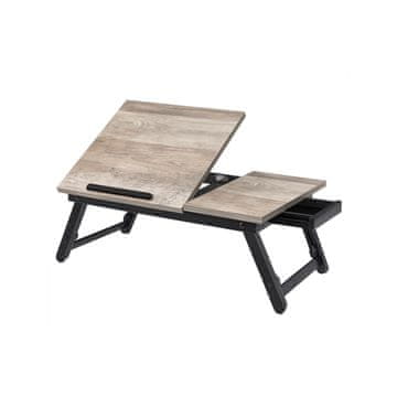 Songmics Miza za prenosnik 55x35x23 cm siva-bež