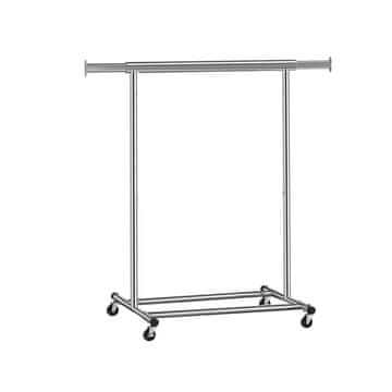 Songmics Obešalnik za oblačila 92-132x160x45.4 cm srebrn