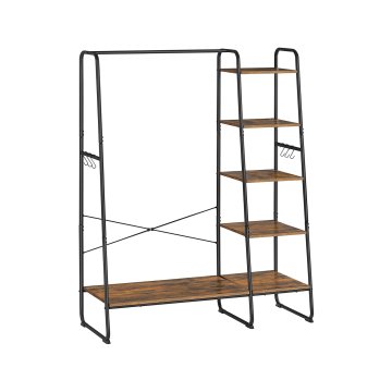 Songmics Oblekalni regal 5 nivojev 45x120x160 cm rjav