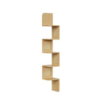 Songmics Kotna polica 5 nivojev 20x20x126 cm bež