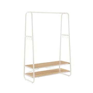 Songmics Oblekalni regal 2 police 6 S kljuk 45x100x160 cm rjav