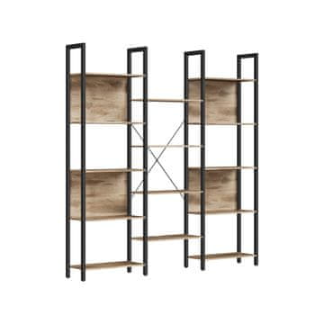 Songmics Knjižna polica z lestvijo 158x24x166 cm rjava