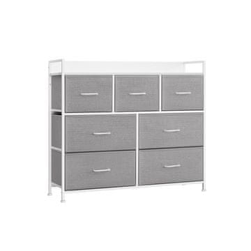 Songmics Predalnik 7 tkaninskih predalov 28.5x98x85 cm siva