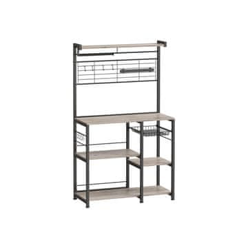 Songmics Kuhinjska polica 42x90x167.3 cm Črna shramba