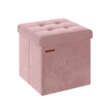 Songmics Shranjevalna klop 38x38x38 cm roza