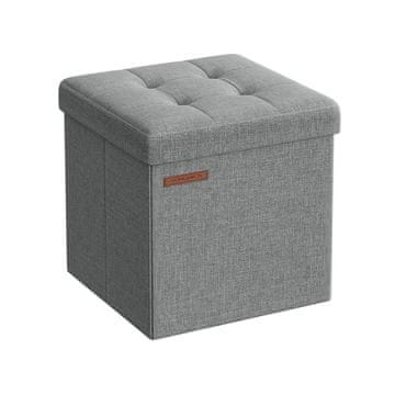 Songmics Shranjevalni otomanski stol 30x30x30 cm Siva