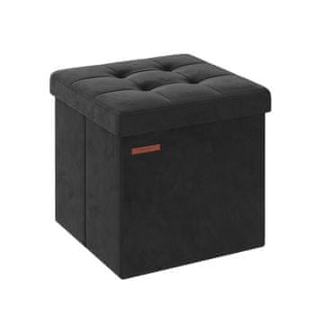 Songmics Shranjevalna klop 38x38x38 cm črna