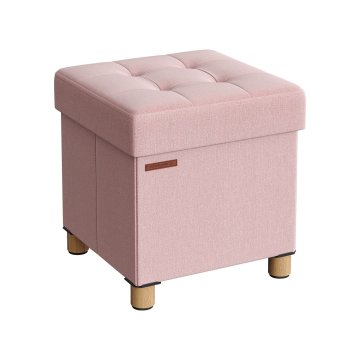 Songmics Shranjevalni otomanski stol 38x38x40 cm roza