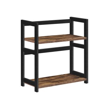Songmics Stojalo za začimbe 2 nivoja 42x18x43 cm rjavo
