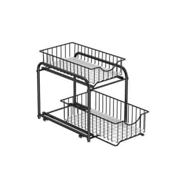 Songmics Organizator predalov, 2 izvlečna predala, 21x36.5x27.2 cm, črna