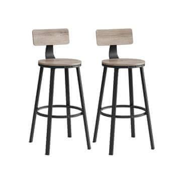 Songmics Set barskih stolov 2 kosa 54x99 cm črna