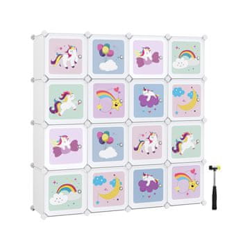 Songmics Shranjevalna omara 16-kockna garderobna omara 123x31x123 cm bela