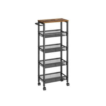 Songmics Voziček z 5 policami, 22x45.4x99.6 cm, rjave barve
