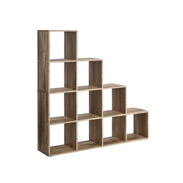 Songmics Knjigarna 10 predelkov 29x129.5x129.5 cm rjava