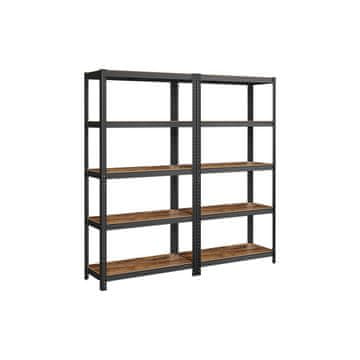 Songmics Komplet 2 regalov za shranjevanje 180x90x40 cm srebrne barve