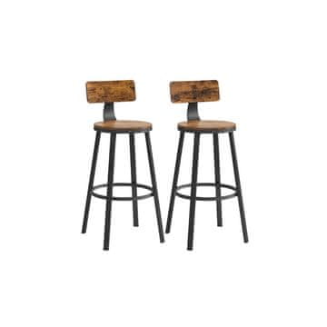 Songmics Set barskih stolov 2 kosa 54x99 cm rjave barve