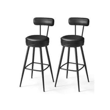 Songmics Set barskih stolov 2 kosa 57x57x101 cm črna