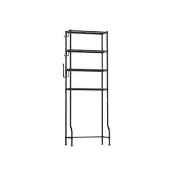 Songmics Kopalniška polica 4-nadstropna 30x63x176 cm črna