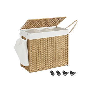 Songmics Košara za perilo 70x36x66 cm naravna