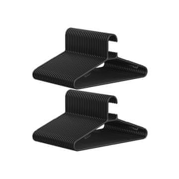 Songmics Obešalniki za oblačila 41.5x20.5 cm Črni Plastični