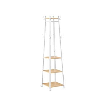 Songmics Obešalnik za plašče 43x43x180 cm, bel
