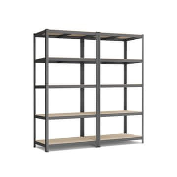 Songmics Komplet 2-delnih regalov za shranjevanje 50x100x200 cm, siva