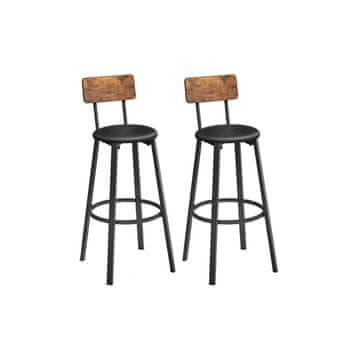 Songmics Set barskih stolov 2 kosa 39x39x100 cm rjava črna