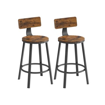 Songmics Set barskih stolov 2 kosa 50.6x88.5 cm rjavi