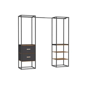 Songmics Oprta garderobna omara za oblačila 40x150x180 cm rjava