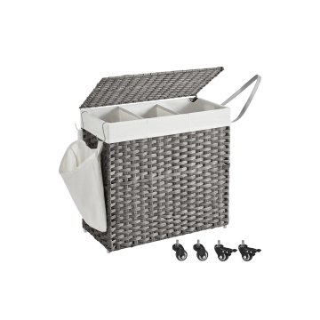Songmics Košara za perilo 66x33x60 cm siva