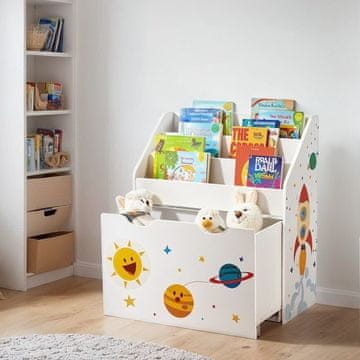 Songmics Polica za organizacijo igrač 29.5x62.5x70 cm bela