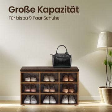 Songmics Klop za čevlje 30.3x78.5x48 cm rjave barve