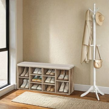 Songmics Čevljalna klop 30.3x78.5x48 cm rjava