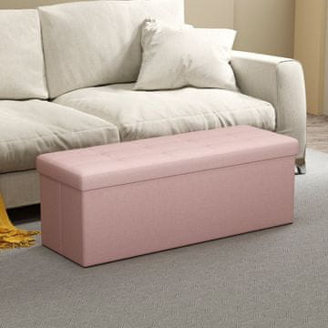 Songmics Shranjevalna klop 38x110x38 cm roza