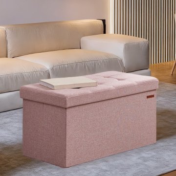 Songmics Shranjevalna klop 38x76x38 cm roza