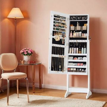 Songmics Omara za nakit 41.2x36.5x152 cm bela