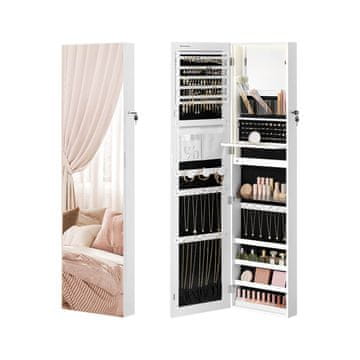 Songmics Omara za nakit 10x36.5x140 cm bela