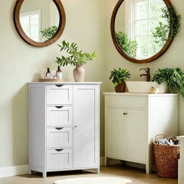 Songmics Komoda 35x65x90 cm Bela, MDF (srednje goste vlaknene plošče)