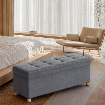 Songmics Shranjevalna klop 38x110x40 cm siva