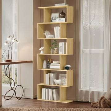 Songmics Knjižna omara 6 polic 24x70x190.5 cm Hrast